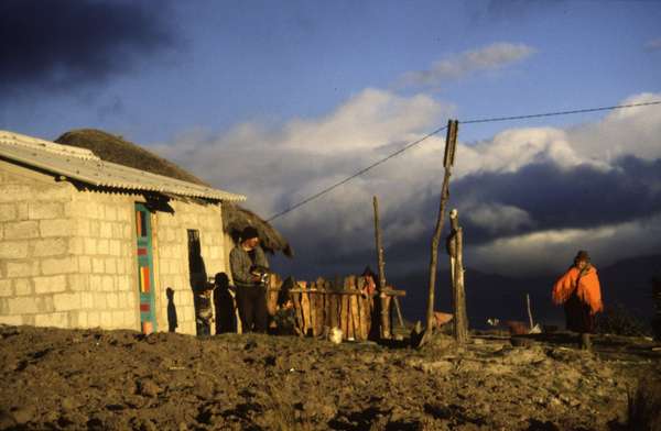 photo of Ecuador, Andes, highland Quechua indians and their house in Quilotoa village