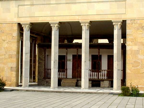 photo of Republic of Georgia, birth house of Stalin encapsulated in a temple construction as opposite the Stalin museum in his birthplace Gori