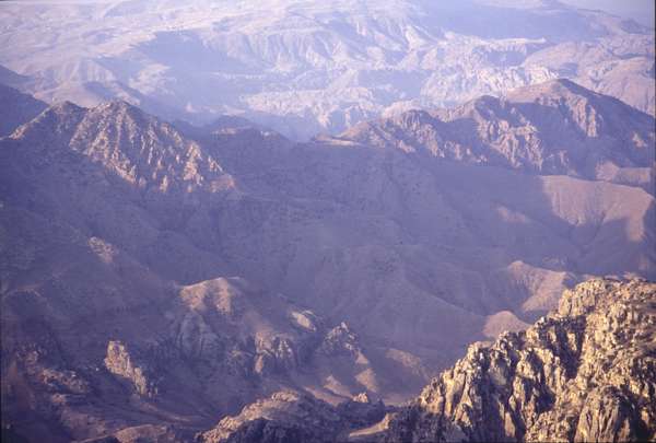 photo of Jordan, view on Wadi Araba mountains from Petra