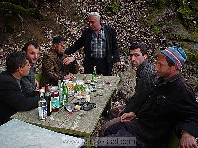 photo of Nagorno Karabakh, around Vank village, Karabakh friends drinking vodka with bread
