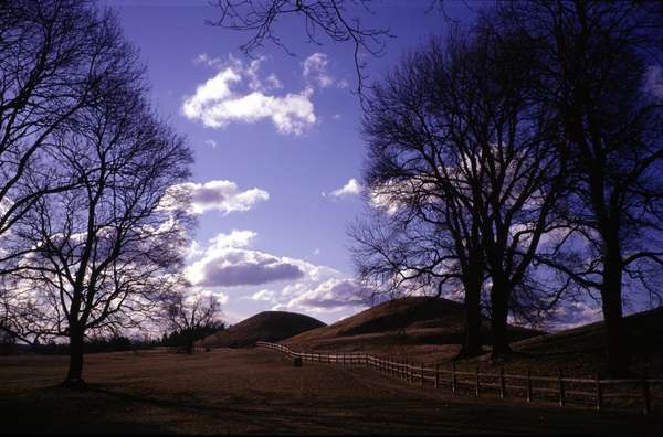 photo of Sweden, Old Uppsala, the hills are burial mounds from the time of the Swedish Folk Kings (500 AD) in Gamla Uppsala