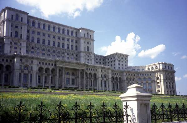 photo of Romania, Bucharest, Palace of Parliament (Casa Poporului, The House of The People), the third biggest building on earth after the Pentagon and the Tibetan Potala. Over 20,000 labourers and 600 architects build it on order of Ceausescu