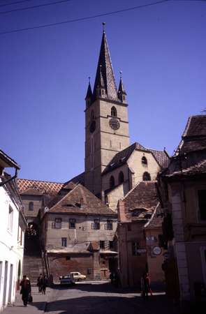 photo of Romania, Sibiu, old town with church